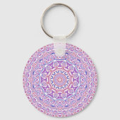 Intricate Bold Groovy Boho Hippie Abstrakt Mandala Schlüsselanhänger (Rückseite)