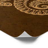 Intricate Brown Capricorn Zodiac Poster (Ecke)