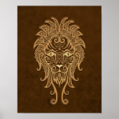Intricate Brown Leo Zodiac Poster (Vorne)