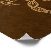 Intricate Brown Scorpio Zodiac Poster (Ecke)