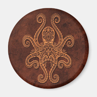 Intricate Brown Stone Octopus Magnet