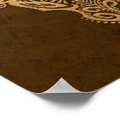 Intricate Brown Taurus Zodiac Poster (Ecke)