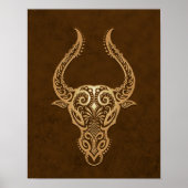 Intricate Brown Taurus Zodiac Poster (Vorne)