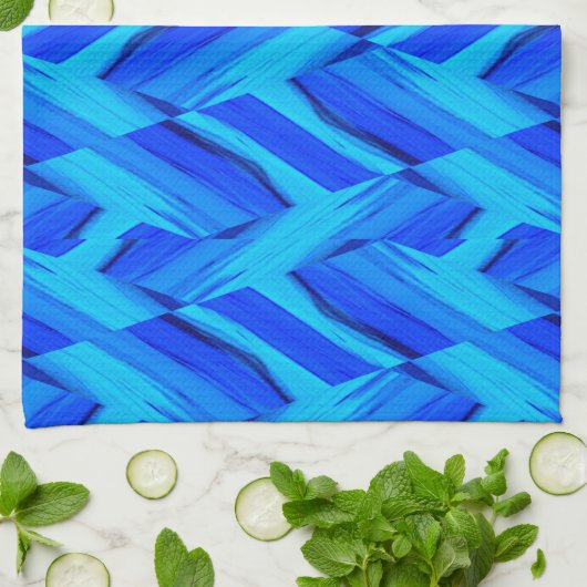 Intricate Cobalt Blue Marble Muster Geschirrtuch (Gefaltet)