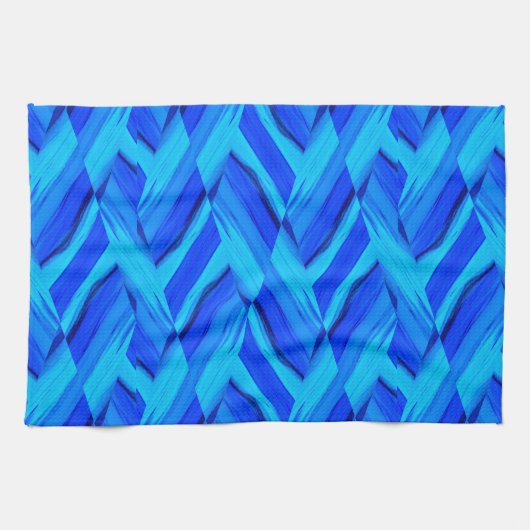 Intricate Cobalt Blue Marble Muster Geschirrtuch (Horizontal)