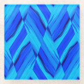 Intricate Cobalt Blue Marble Muster Glasuntersetzer (Vorderseite)