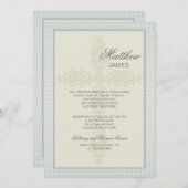 Intricate Cross (Blue-Gray) Religiöse Einladung (Vorne/Hinten)