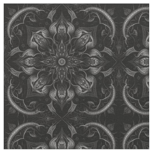 Intricate Dark Gothic Bio Pattern Stoff (Nahaufnahme)
