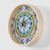 Intricate Deruta Motif Blumenmuster Küche Uhr (Winkel)