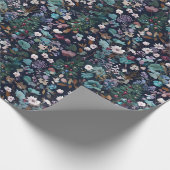 Intricate Designer Blumenweihbäume auf Marine Geschenkpapier (Ecke)