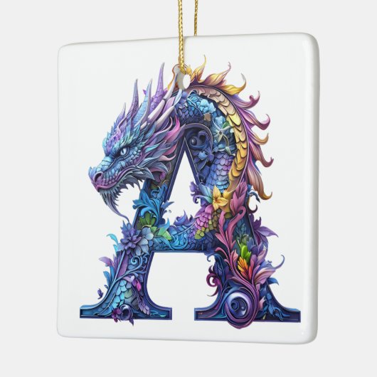 Intricate Dragon - letter A Ceramic Ornament (Links)