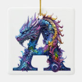 Intricate Dragon - letter A Ceramic Ornament (Rückseite)