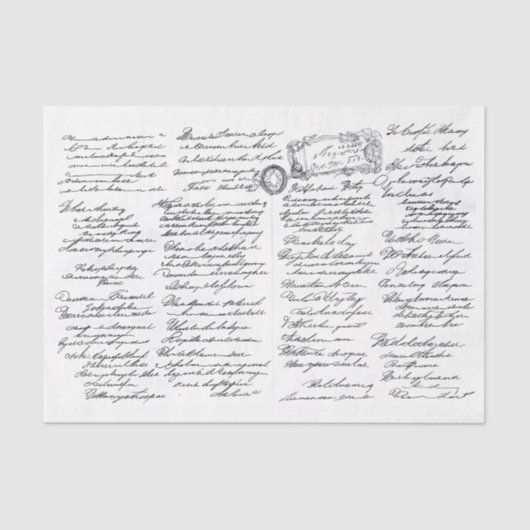 Intricate Elegant Cursive Writing AF2 Decoupage Seidenpapier (Vorderseite)