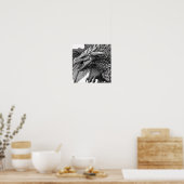 Intricate Fantasy Illustration: Detailed Dragon Poster (Küche)