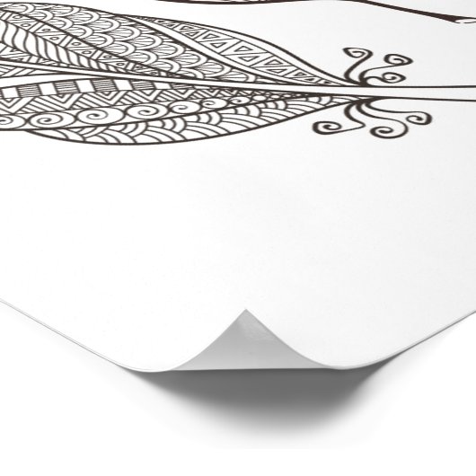 Intricate Feather Doodle 2 Poster (Ecke)