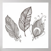 Intricate Feather Doodle 2 Poster (Vorne)