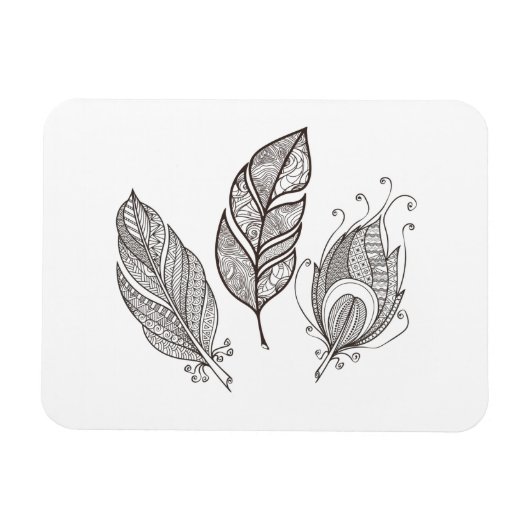 Intricate Feather Doodle Magnet (Horizontal)