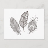 Intricate Feather Doodle Postkarte (Vorderseite)