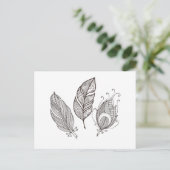 Intricate Feather Doodle Postkarte (Stehend Vorderseite)