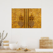 Intricate filigrane Tore des Fes Palast Poster (Küche)