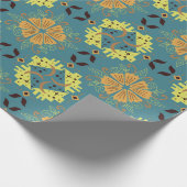 Intricate floral and geometric pattern with orange geschenkpapier (Ecke)