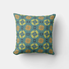Intricate floral and geometric pattern with orange kissen