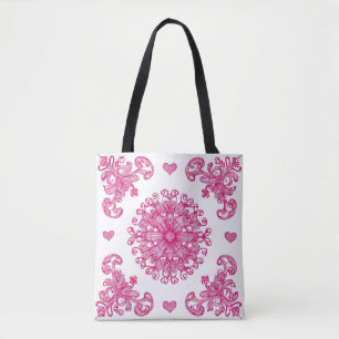 Intricate floral design shoulle tasche
