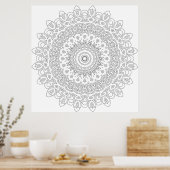 Intricate Floral Filigree Mandala Layered Rings Poster (Küche)