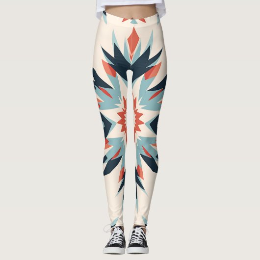 Intricate Floral Ikat Medallion Leggings (Vorderseite)