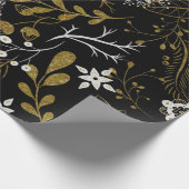 Intricate floral pattern with gold and white  geschenkpapier (Ecke)