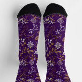 Intricate floral pattern with gold and white  socken (Oben)