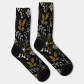 Intricate floral pattern with gold and white  socken (Rechts)
