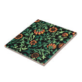 Intricate Floral Pattern with Green Leaves Fliese (Seite)