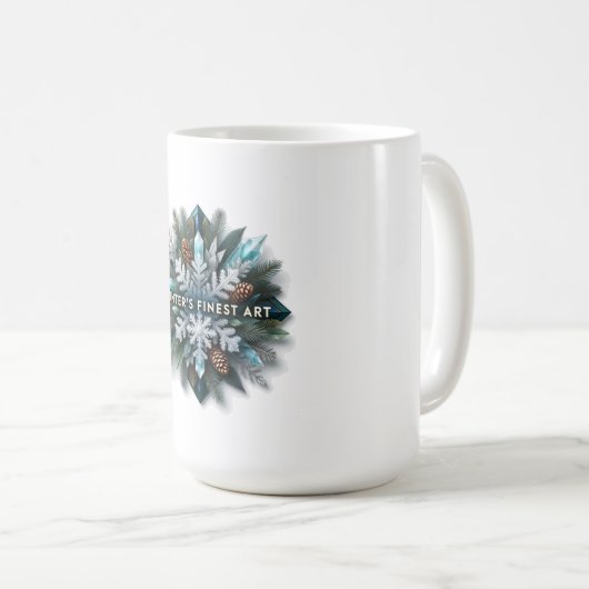 Intricate Frozen Evergreen T-Shirt Kaffeetasse (VorderseiteRechts)