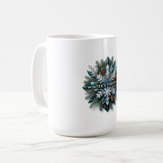 Intricate Frozen Evergreen T-Shirt Kaffeetasse (Vorderseite Links)