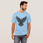 Intricate Geometric Eagle Majestät Design T-Shirt (Vorne ganz)