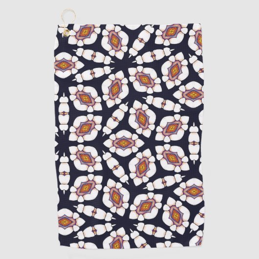 Intricate Geometric Floral Golf Handtuch (Vorderseite)