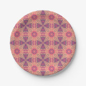 intricate geometric pattern in pink and purple hue pappteller (Vorderseite)