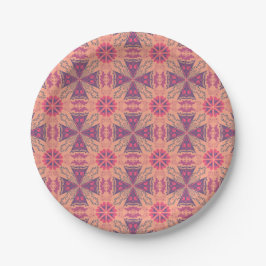 intricate geometric pattern in pink and purple hue pappteller