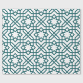 Intricate geometric pattern with teal interconnect geschenkpapier (Flach)