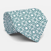 Intricate geometric pattern with teal interconnect krawatte (Gerollt)