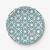 Intricate geometric pattern with teal interconnect pappteller (Vorderseite)