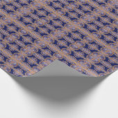 Intricate geometric repeat pattern blue orange geschenkpapier (Ecke)