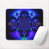 Intricate Glows Blue Fraktal Mousepad (Mit Mouse)