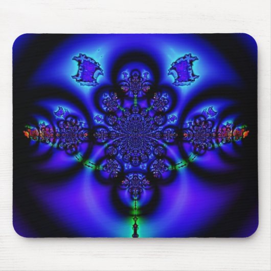 Intricate Glows Blue Fraktal Mousepad (Vorne)