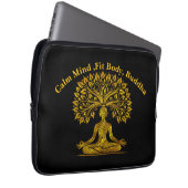 Intricate Gold Buddha-Skulptur Laptopschutzhülle (Vorne Rechts)