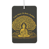 Intricate Gold Buddha umgeben von üppigen Folies Autolufterfrischer (Vorderseite)