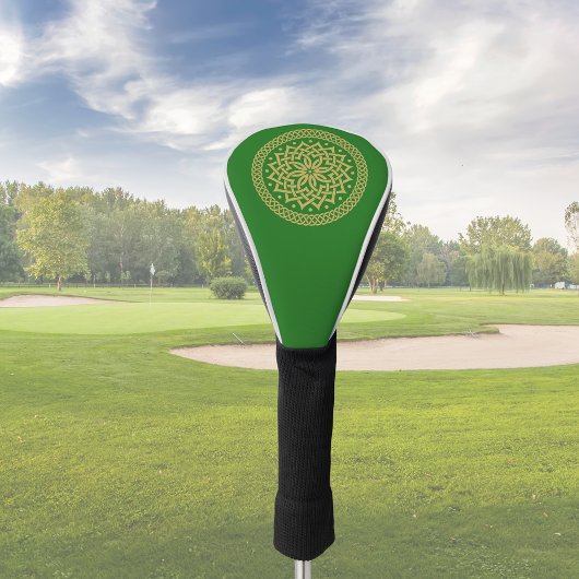 Intricate Gold Celtic Blume Mandala Golf Headcover