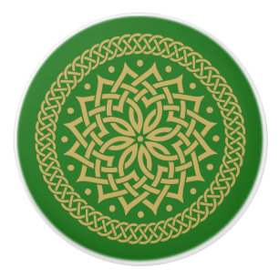 Intricate Gold Celtic Blume Mandala Keramikknauf