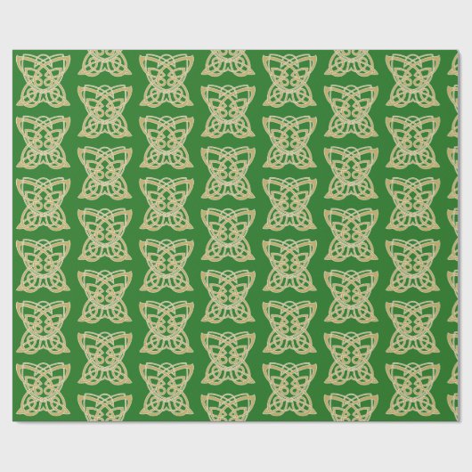 Intricate Gold Celtic Butterfly Pattern Geschenkpapier (Flach)